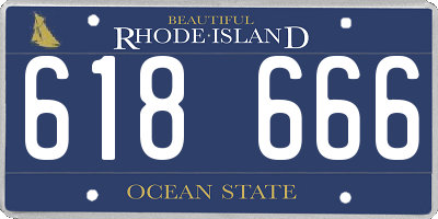 RI license plate 618666