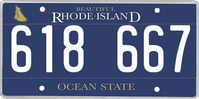 RI license plate 618667