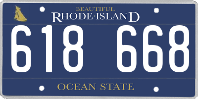 RI license plate 618668