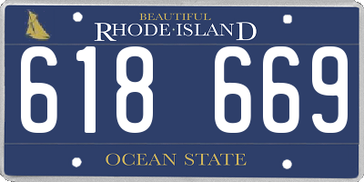 RI license plate 618669