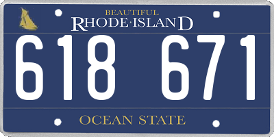 RI license plate 618671