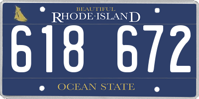 RI license plate 618672