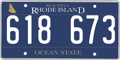 RI license plate 618673