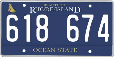 RI license plate 618674
