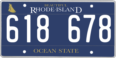 RI license plate 618678