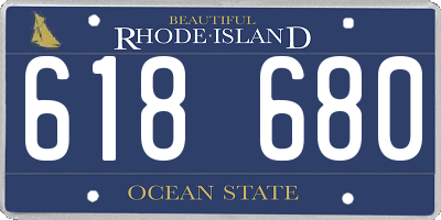 RI license plate 618680