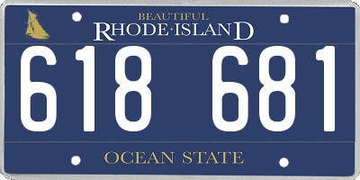 RI license plate 618681