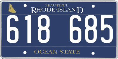 RI license plate 618685