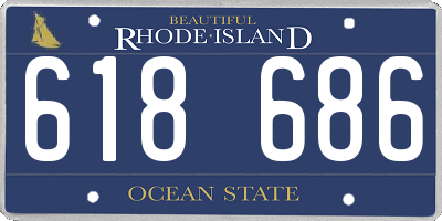 RI license plate 618686