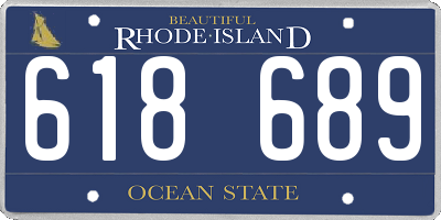 RI license plate 618689