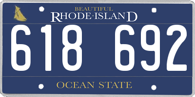 RI license plate 618692