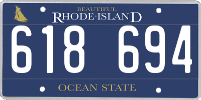 RI license plate 618694
