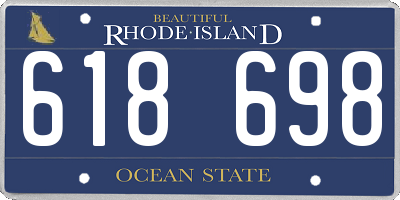 RI license plate 618698