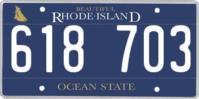 RI license plate 618703