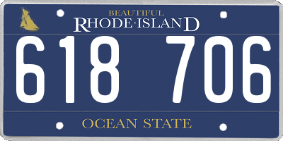 RI license plate 618706