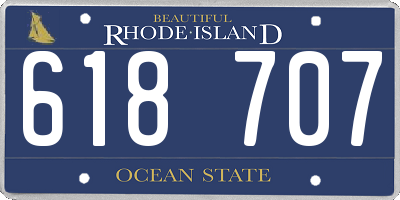 RI license plate 618707