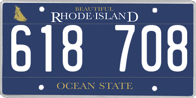 RI license plate 618708