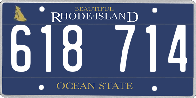 RI license plate 618714