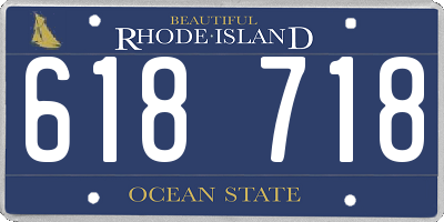 RI license plate 618718