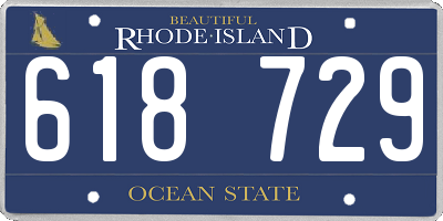 RI license plate 618729
