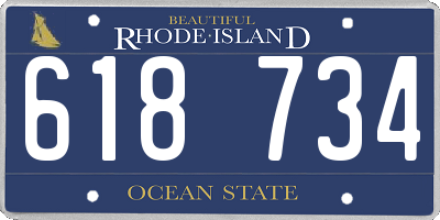 RI license plate 618734