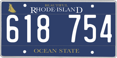 RI license plate 618754
