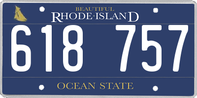 RI license plate 618757