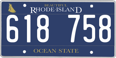 RI license plate 618758