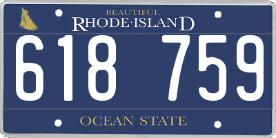 RI license plate 618759