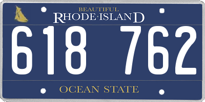 RI license plate 618762