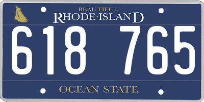 RI license plate 618765