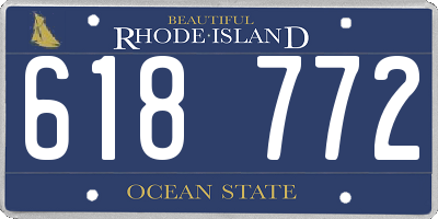 RI license plate 618772