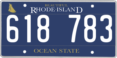 RI license plate 618783