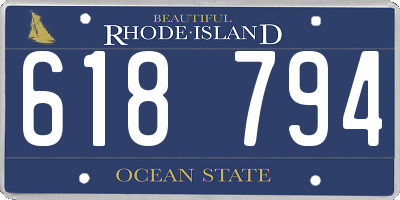 RI license plate 618794
