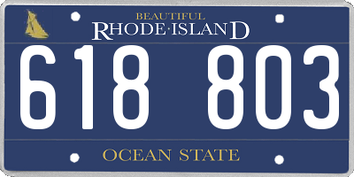 RI license plate 618803