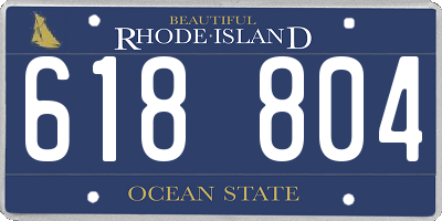 RI license plate 618804