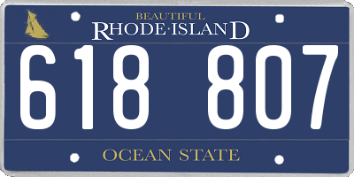 RI license plate 618807
