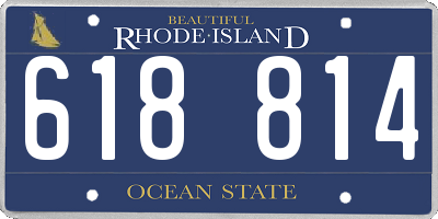 RI license plate 618814