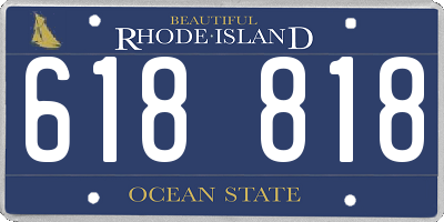 RI license plate 618818