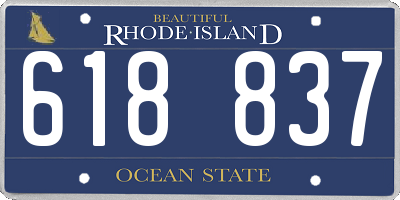 RI license plate 618837