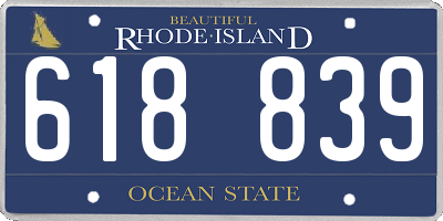 RI license plate 618839
