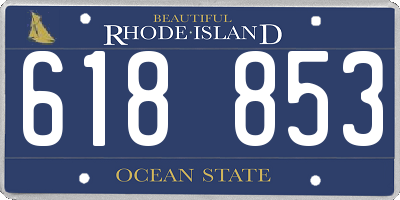 RI license plate 618853