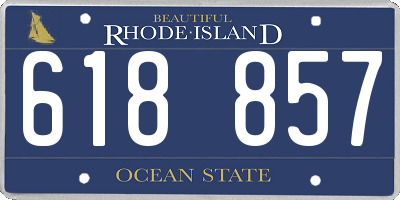 RI license plate 618857