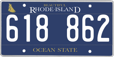 RI license plate 618862