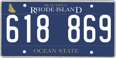 RI license plate 618869