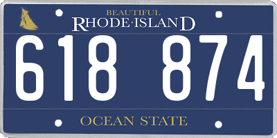 RI license plate 618874