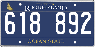 RI license plate 618892