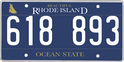 RI license plate 618893