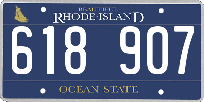 RI license plate 618907
