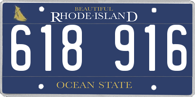 RI license plate 618916